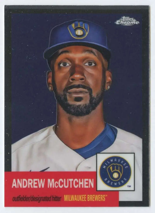 Milwaukee Brewers Andrew McCutchen 2022 Topps Chrome Platinum Anniversary Baseball Card