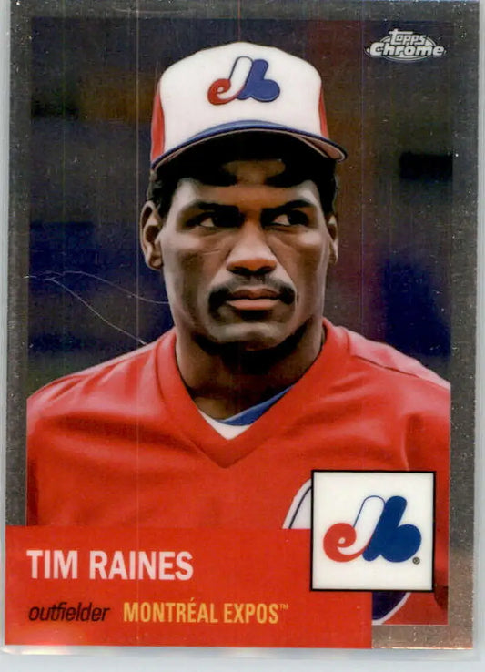Tim Raines Montreal Expos Baseball Card from 2022 Topps Chrome Platinum Anniversary edition