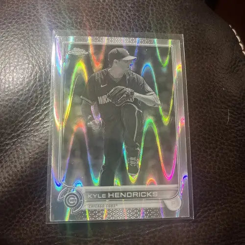 2022 Topps Chrome Refractor trading card of Kyle Hendricks baseball player