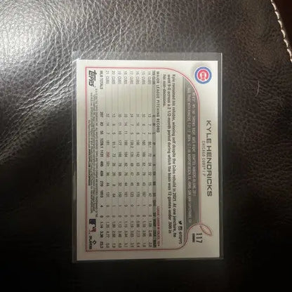 2022 Topps Chrome Refractor Kyle Hendricks trading card for baseball card collection