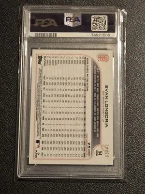 2022 Topps Chrome Sonic #54 Evan Longoria Green RayWave Refractor PSA 8 #/99