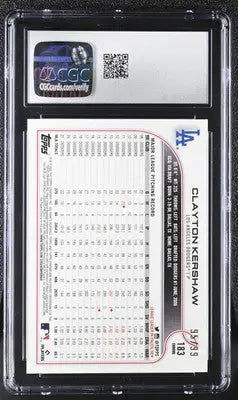 Graded Clayton Kershaw Chrome Sonic Sonic Clayton baseball card 95/99 CGC 10