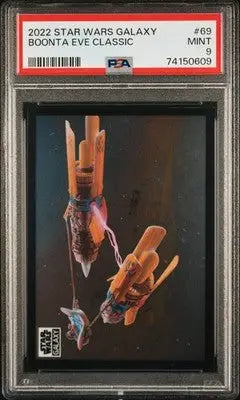 Graded Star Wars trading card featuring two podracers from 2022 Topps Chrome Star Wars Galaxy Boonta Eve Classic #69 PSA 9