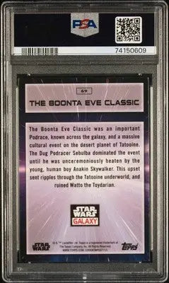 Graded Chrome Star Wars trading card from 2022 Topps Chrome Star Wars Galaxy Boonta Eve Classic #69 PSA 9