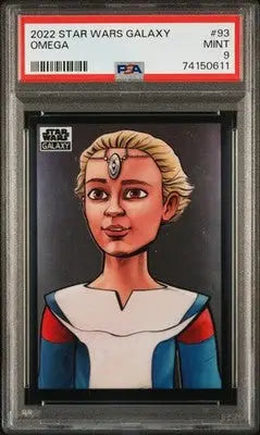 Star Wars Galaxy Omega 2022 Chrome Star Wars trading card featuring Omega character