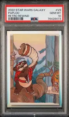 2022 Topps Chrome Star Wars Galaxy Retro Rewind Paploo #V9 PSA 10