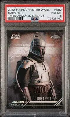 2022 Topps Chrome Star Wars The Mandalorian Boba Fett #AR2 PSA 8