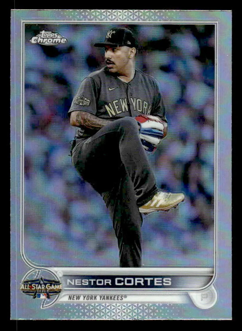 2022 Topps Chrome Update Nestor Cortes baseball card featuring Yankees star at the 2022 All-Star Game