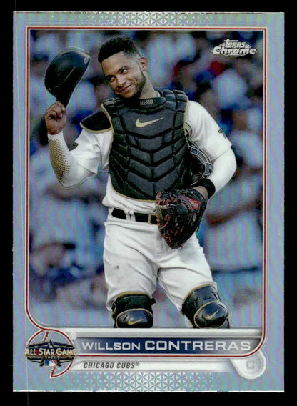 Baseball trading card of Willson Contreras from 2022 Topps Chrome Update series