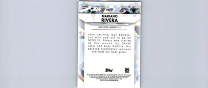 Mariano Rivera baseball card from 2022 Topps Chrome Diamond Greats die cuts collection