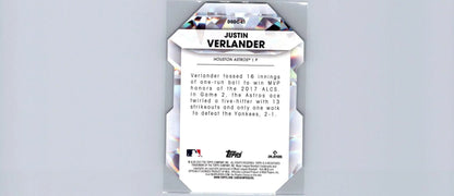 Justin Verlander baseball card from 2022 Topps Chrome Update Diamond Greats collection