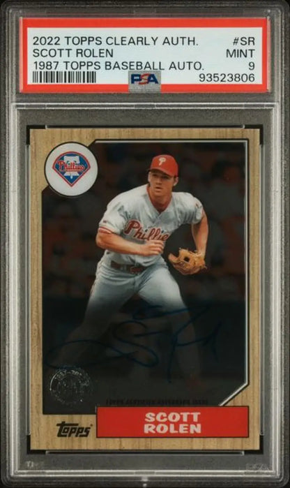 PSA-graded 2022 Topps Clearly Authentic Scott Rolen Philadelphia Phillies baseball card