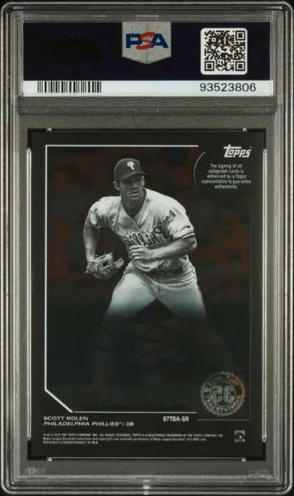 PSA-graded black and white baseball card of Scott Rolen in White Sox uniform