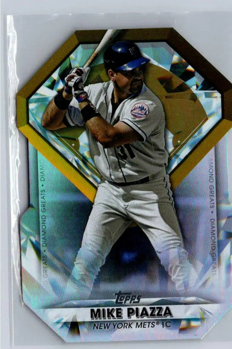 Mike Piazza Diamond Greats baseball card from 2022 Topps Piazza Diamond Greats die cuts series