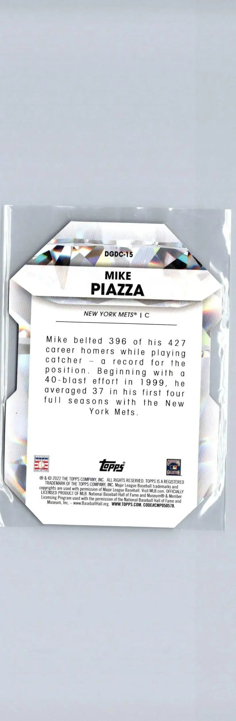 Mike Piazza baseball card from 2022 Topps Piazza Diamond Greats Die Cuts Black series