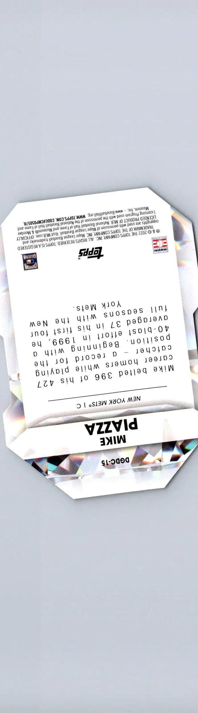 Mike Piazza baseball card from 2022 Topps Piazza Diamond Greats Die Cuts