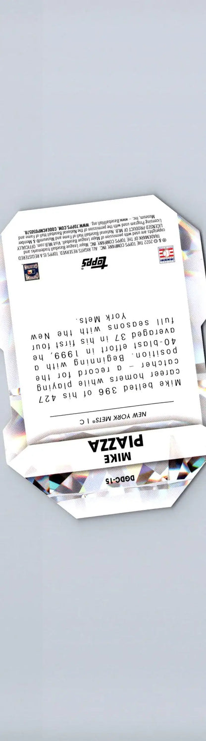 Mike Piazza baseball card from 2022 Topps Piazza Diamond Greats Die Cuts