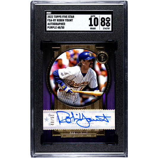 2022 Topps Five Star #FSA-RY Robin Yount SGC 8 NM/MT Auto 48/50 Milwaukee Brewers Baseball Card