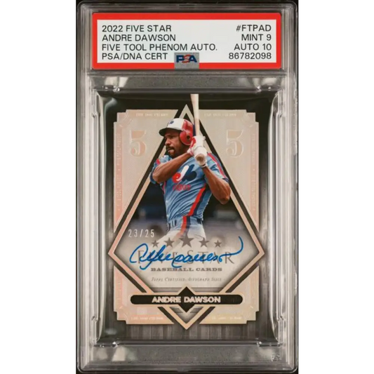 2022 Topps Five Star #FTPAD Andre Dawson PSA 9 MINT Auto 23/25 Montreal Expos Baseball Card