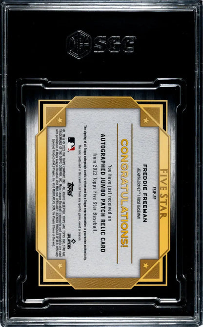 Freddie Freeman 2022 Topps Five Star Baseball Card in Black Case with Gold Accents