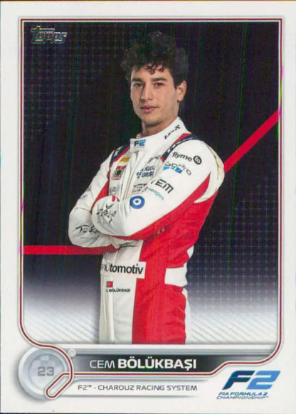 Cem Bolukbasi Racing Card in white and red from 2022 Topps Formula 1 collection