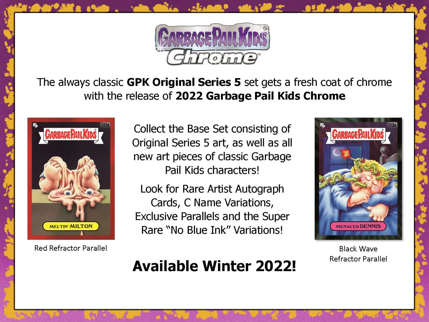 2022 Topps Garbage Pail Kids Chrome Hobby Box GPK Original Series 5 - Non-Sport Sealed