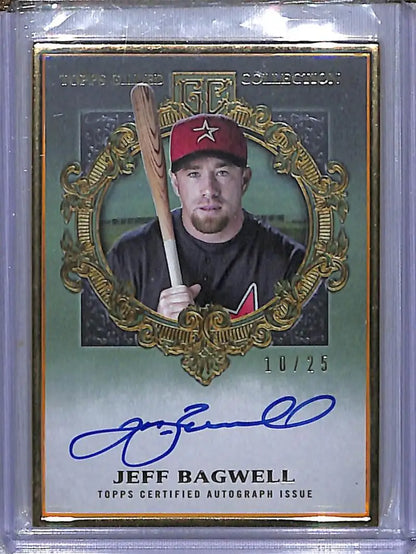 Jeff Bagwell autographed baseball card from 2022 Topps Gilded Collection, Excellent Auto