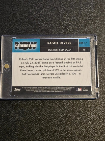 2022 Topps #GN-9 Rafael Devers Generation Now - Trading Card