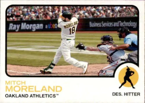 2022 Topps Heritage #118 Mitch Moreland Baseball Card with original gloss for collectors