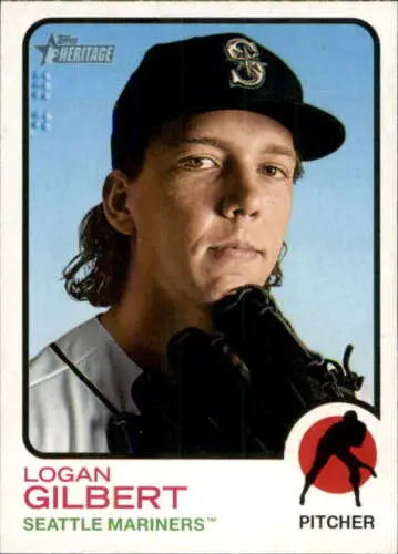 2022 Topps Heritage Logan Gilbert Baseball Card NM-MT, original gloss collectible