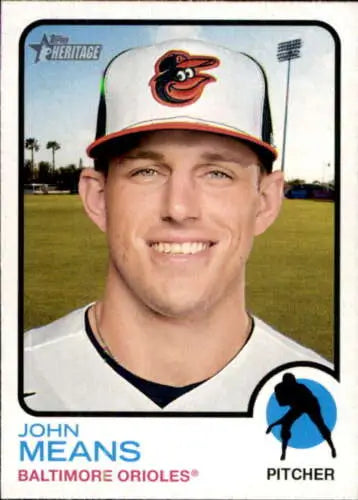 John Means 2022 Topps Heritage #325 baseball card in original gloss, NM-MT condition