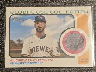 Andrew McCutchen baseball card from 2022 Topps Heritage McCutchen Clubhouse Collection