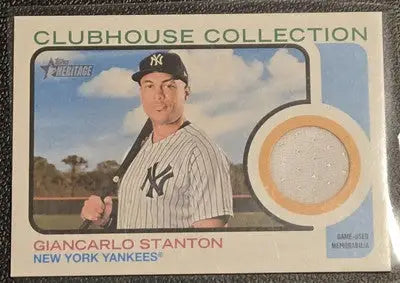 Giancarlo Stanton baseball card from 2022 Topps Heritage Giancarlo Stanton Clubhouse Collection