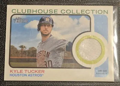 Kyle Tucker baseball card from 2022 Topps Heritage Kyle Tucker Clubhouse Collection Relics