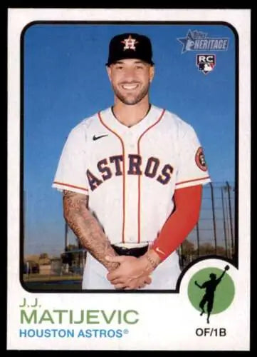 2022 Topps Heritage High Number J.J. Matijevic Rookie Baseball Card with original gloss