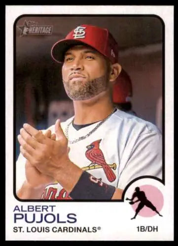 2022 Topps Heritage High Number #592 Albert Pujols baseball card in original gloss condition