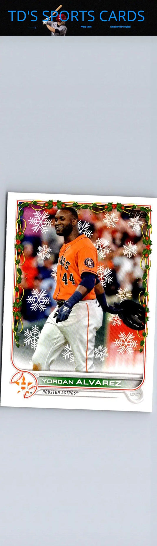 Yordan Alvarez baseball card from 2022 Topps Holiday HW183 Yordan Alvarez collection