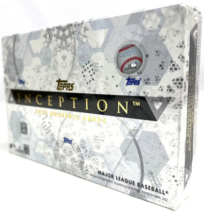 2022 Topps Inception Baseball Hobby Box with MLB branding and sequentially numbered autographs
