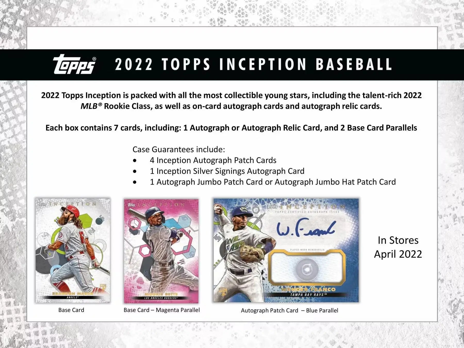 2022 Topps Inception Baseball Hobby Box with sequentially numbered player autographs