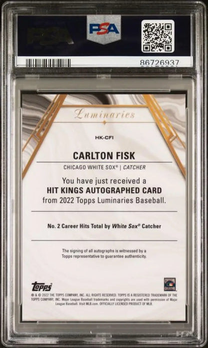 Graded Carlton Fisk Chicago White Sox baseball card PSA 10 GEM MINT Auto 13/15