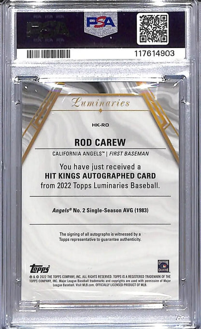 Graded Rod Carew Hit Kings Purple baseball card PSA 10 GEM MINT Auto California Angels