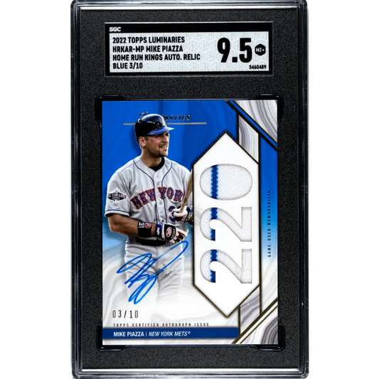 2022 Topps Luminaries #HKAR-MP Mike Piazza SGC 9.5 MINT+ MEM Auto 3/10 New York Mets Baseball Card