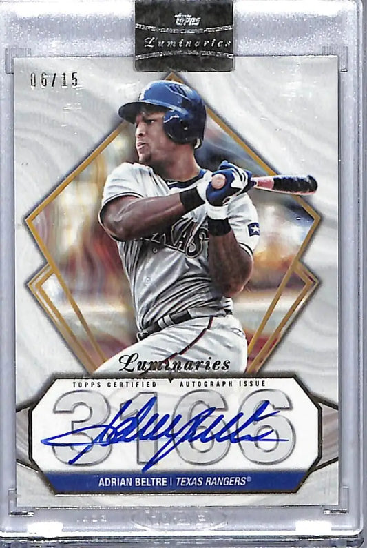 Adrian Beltre autographed 2022 Topps Luminaries Texas Rangers baseball card NM-MT 6/15