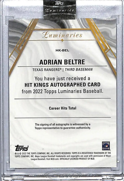Adrian Beltre autographed 2022 Topps Luminaries Texas Rangers baseball card 6/15 NM-MT