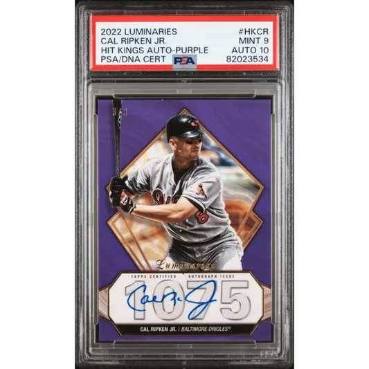 2022 Topps Luminaries #HKCR Cal Ripken Jr. PSA 9 MINT Auto 3/3 Baltimore Orioles Baseball Card