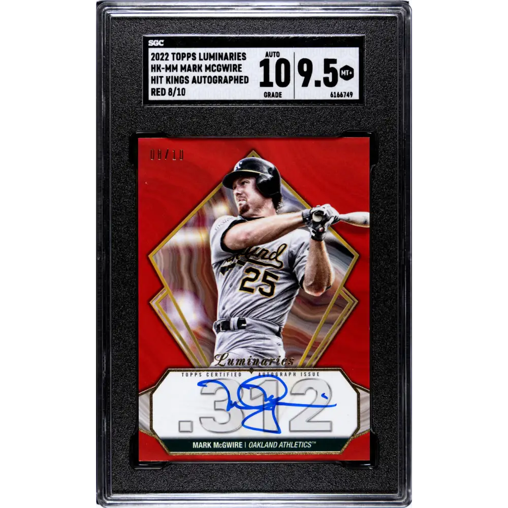 2022 Topps Luminaries #HKMM Mark McGwire Auto 8/10 Oakland Athletics Baseball Card