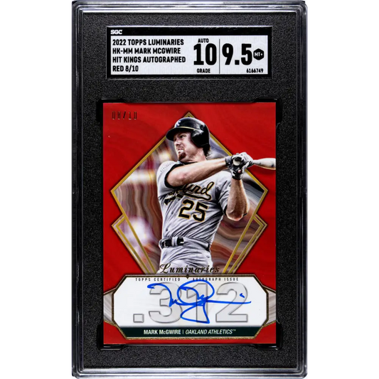 2022 Topps Luminaries #HKMM Mark McGwire Auto 8/10 Oakland Athletics Baseball Card