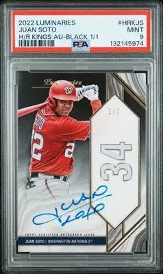 2022 Topps Luminaries - Home Run Kings Autographs Juan Soto 1/1 PSA 9 - Trading Card