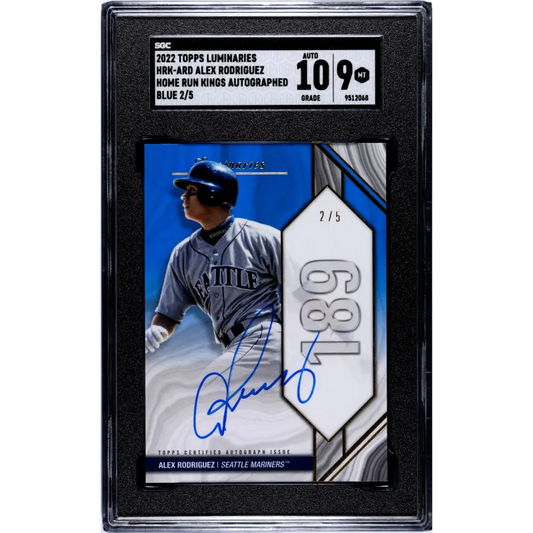 2022 Topps Luminaries #HRK-ARD Alex Rodriguez SGC 9 MINT Auto 2/5 Seattle Mariners Baseball Card
