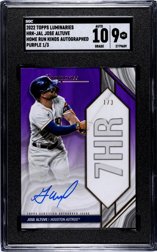 Graded Jose Altuve autographed baseball card Houston Astros Jose Altuve SGC 9 MINT
